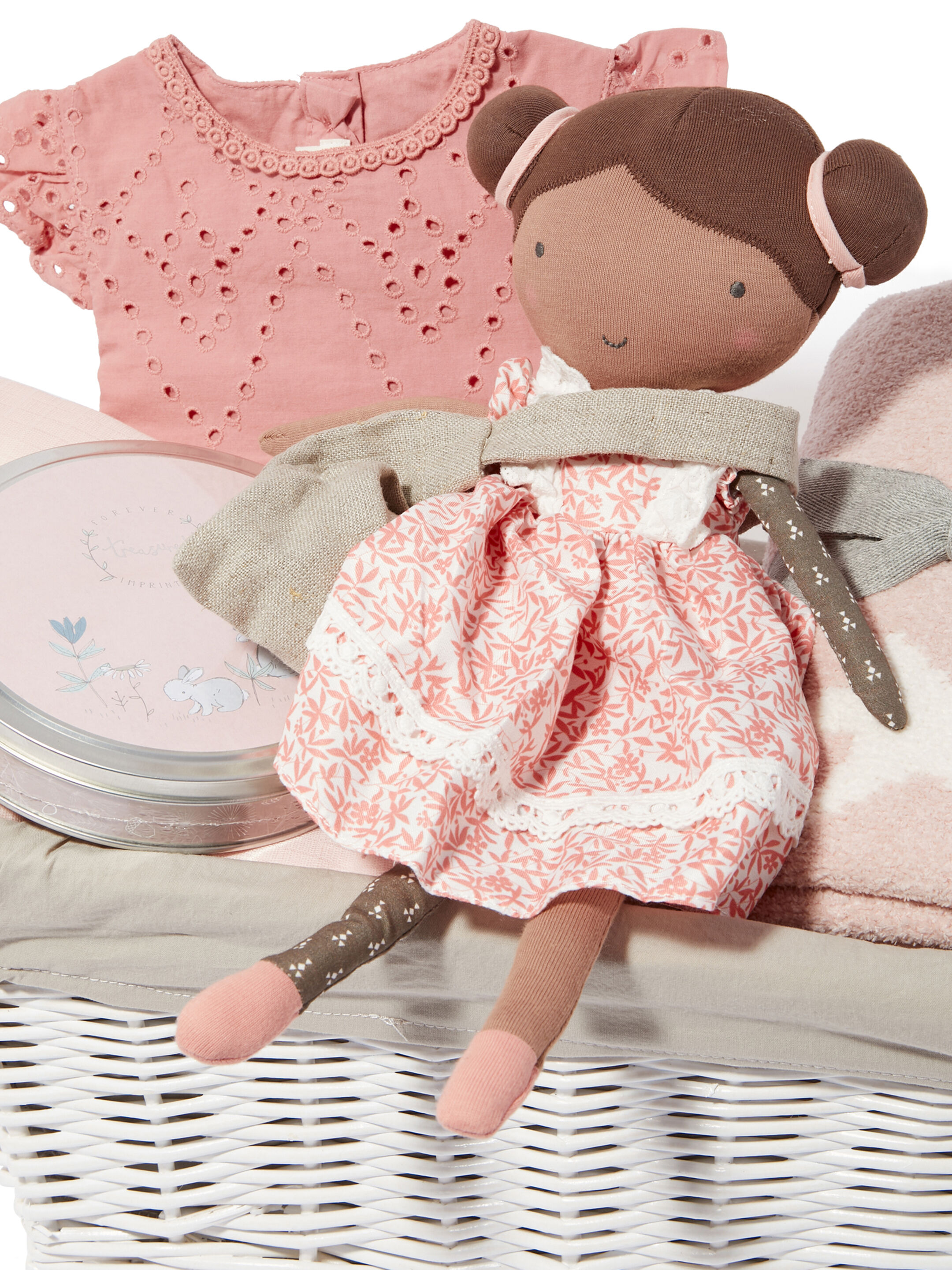 Baby Gift Hamper - 5 Piece Set with Pink Eid Broderie Romper image number 3